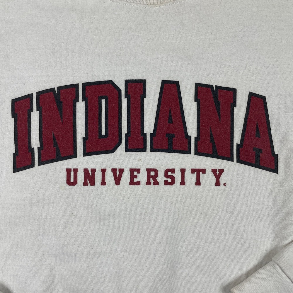 Indiana University Hoosiers Sweatshirt Mens XL White Champion Crewneck Pullover - Picture 9 of 10